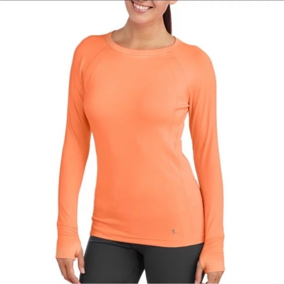 Danskin Now Women's Long Sleeve size xsmall Performance T-Shirt orange workout - Picture 1 of 10